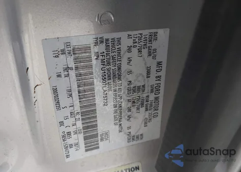 2007 Ford Expedition Xlt from USA, damaged, VIN 1FMFU15507LA75732